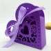 Candy Box Heart Shape Laser Cut Wedding Box With Ribbon Bow